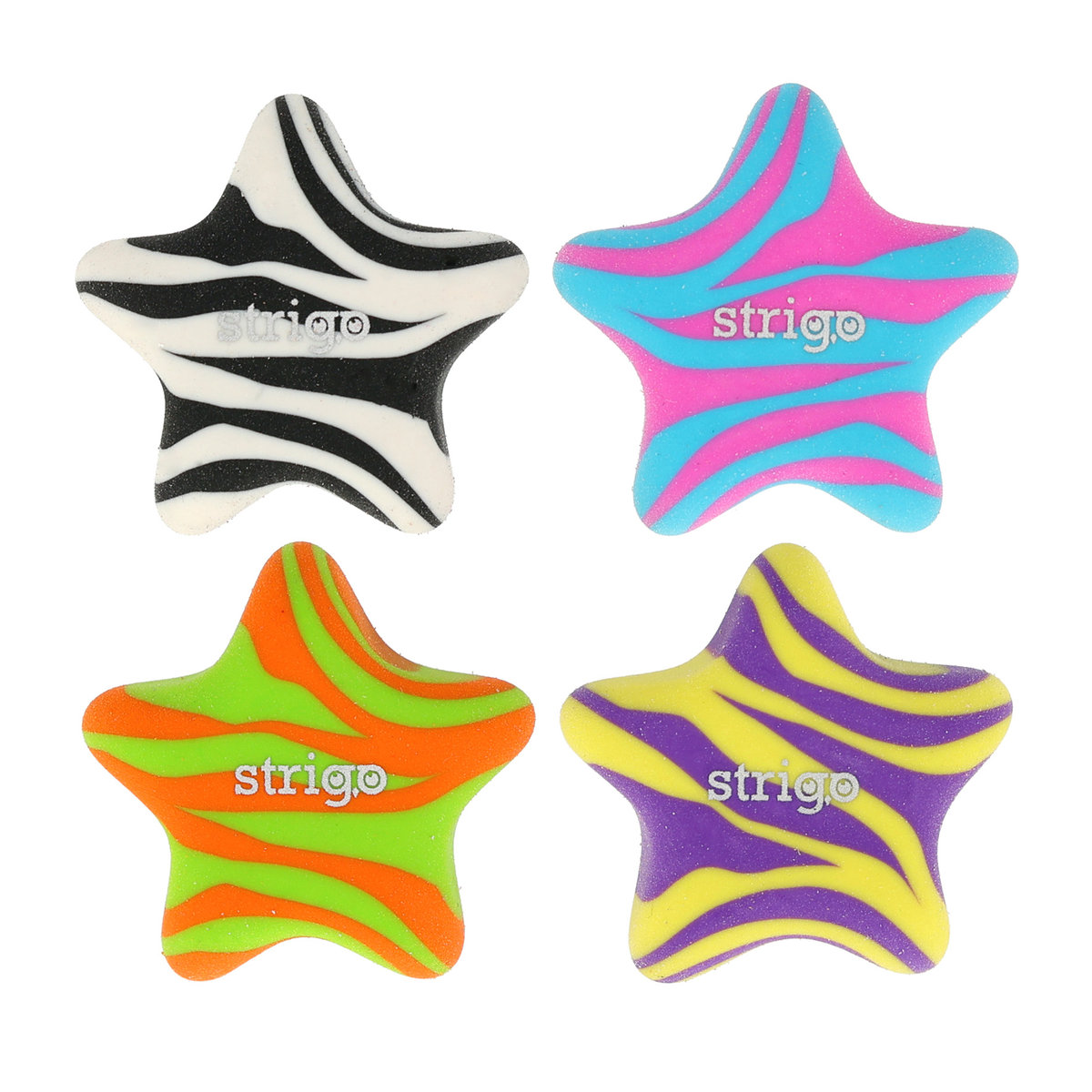 Gumka do ścierania do szkoły dla dzieci Strigo dwukolorowa Gwiazdy w 4 kolorach