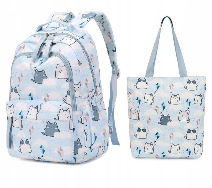 Zestaw SZKOLNY Plecak Torba shopper 2w1 szkoła tornister (D079)