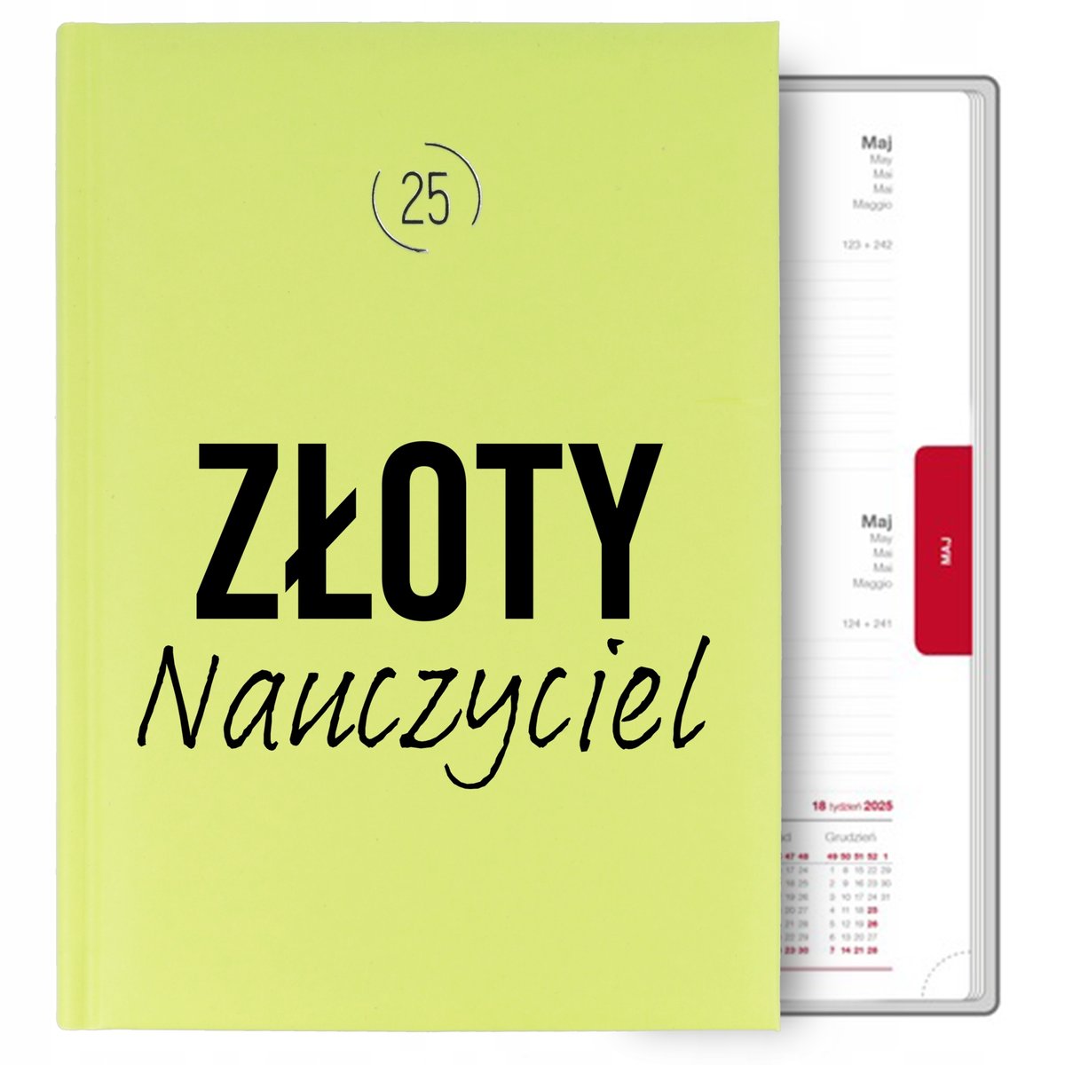 KALENDARZ SELEDYNOWY A5 2025 PREZENT NA ŚWIĘTO EDUKACJI NARODOWEJ WZORY