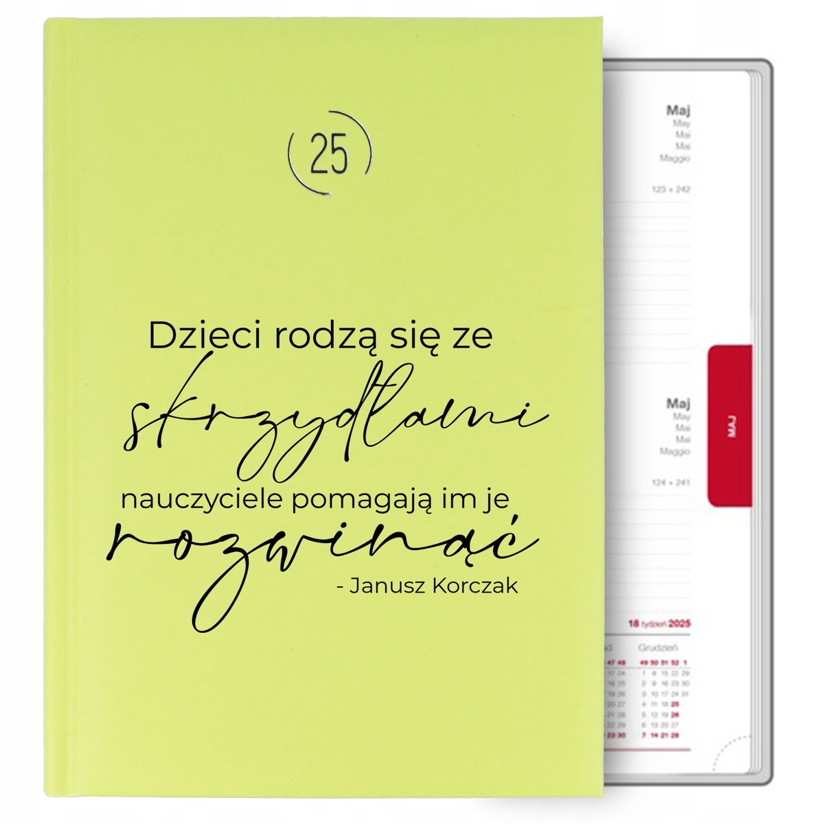 KALENDARZ SELEDYNOWY A5 2025 PREZENT NA ŚWIĘTO EDUKACJI NARODOWEJ WZORY