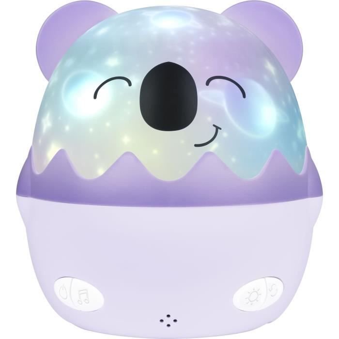 Bezprzewodowa muzyczna lampka nocna - BIGBEN - Koala - projekcja 360°, 13 filmów, 8 melodii, pilot, bateria USB-C