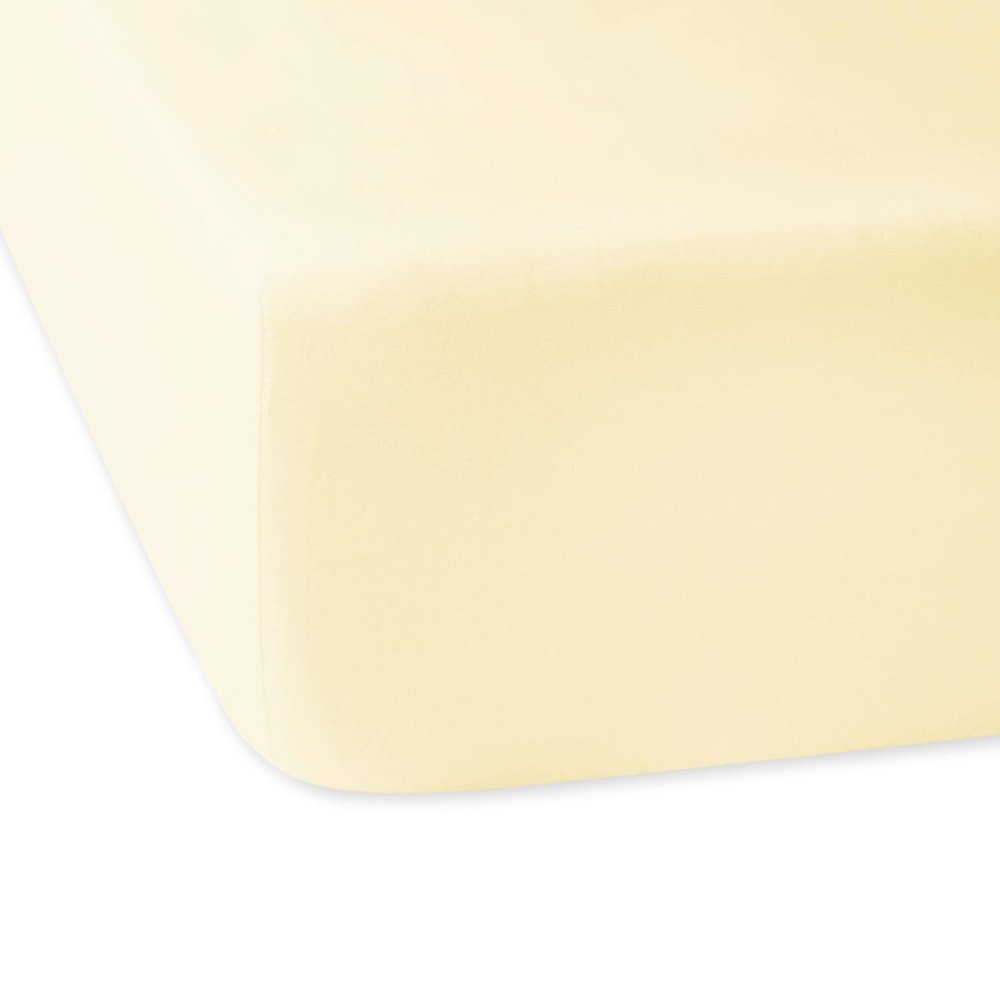 Prześcieradło bawełniane z gumką 120x200 gładka satyna kolor kremowy