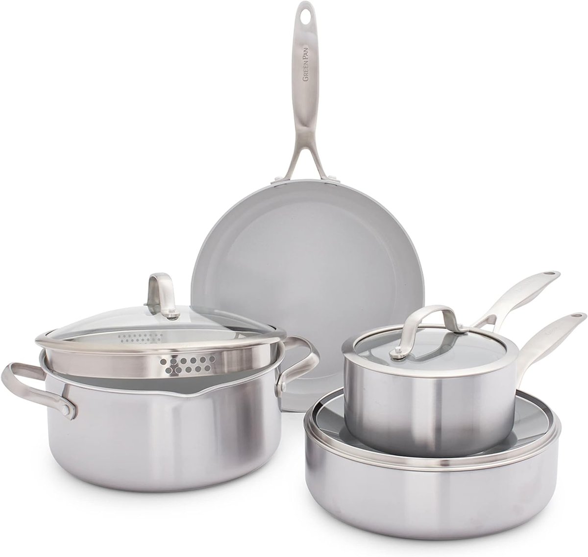 Komplet garnków ceramicznych GreenPan Venice Pro Tri-Ply 7 ELEMENTÓW