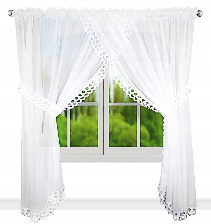 Firanka Gotowa Z Gipiura Firana Woal Na Balkon Do Salonu Ażur 400X250 Cm