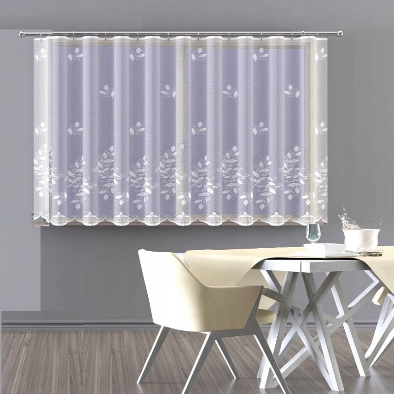 Firanka Firana Żakardowa 651357/160 Biała Ze Wzorem Po Całości