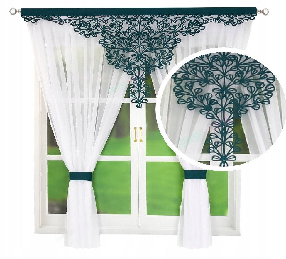 Firana Z Panelem Ażurowym Do Salonu Firany Gotowe Woal 400X150 Cm