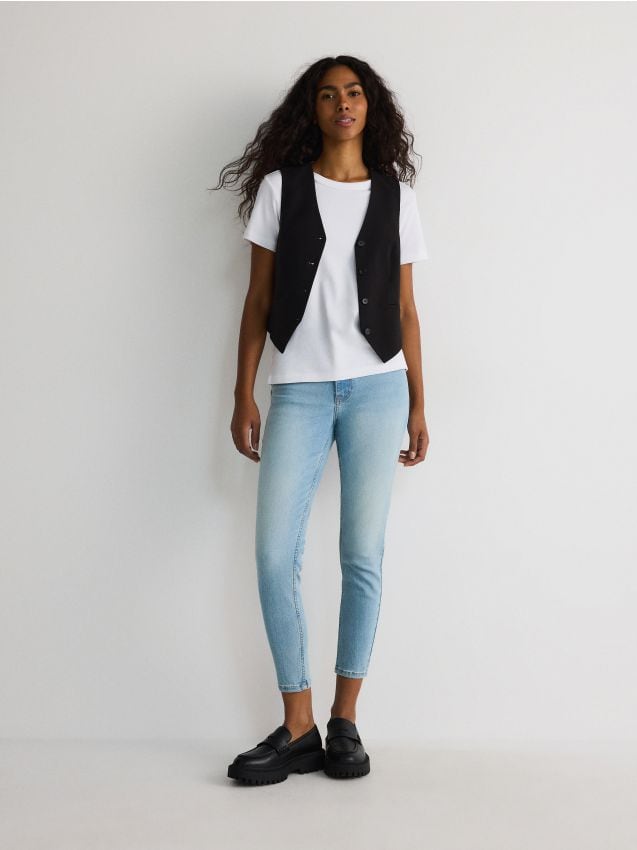 Reserved - Jeansy typu sculpt - niebieski