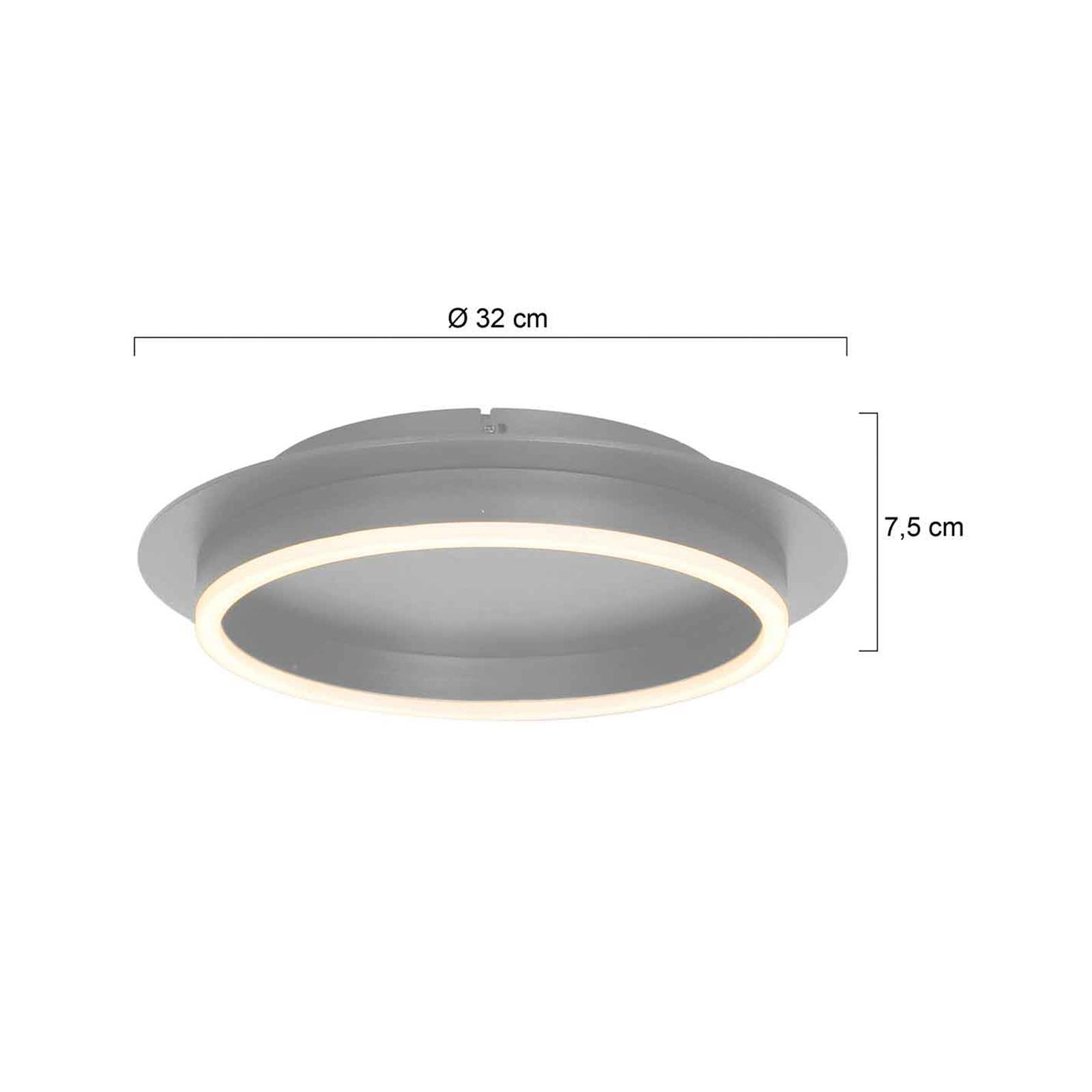 Steinhauer Lampa sufitowa LED Ringlux, kolor stalowy, Ø 32 cm, metal