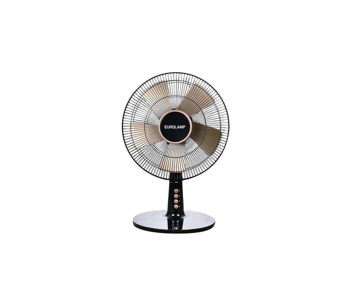 Eurolamp Wentylator biurkowy czarno-złoty 35 cm 40W – styl, wydajność i cicha praca