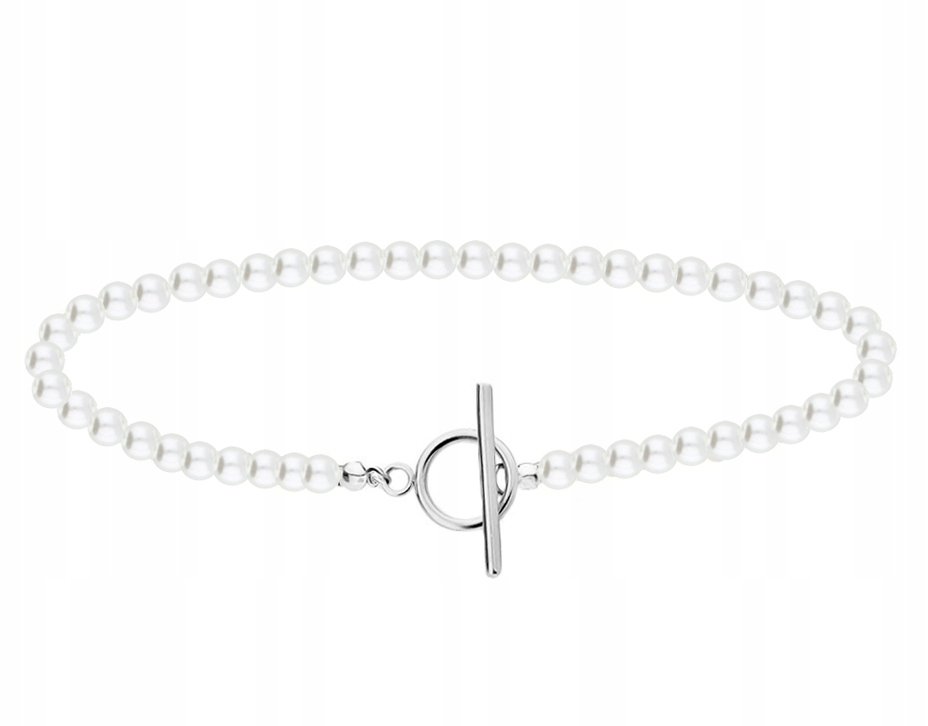 NASZYJNIK Z PEREŁKAMI ZAPIĘCIE Z PRZODU CHOKER 925