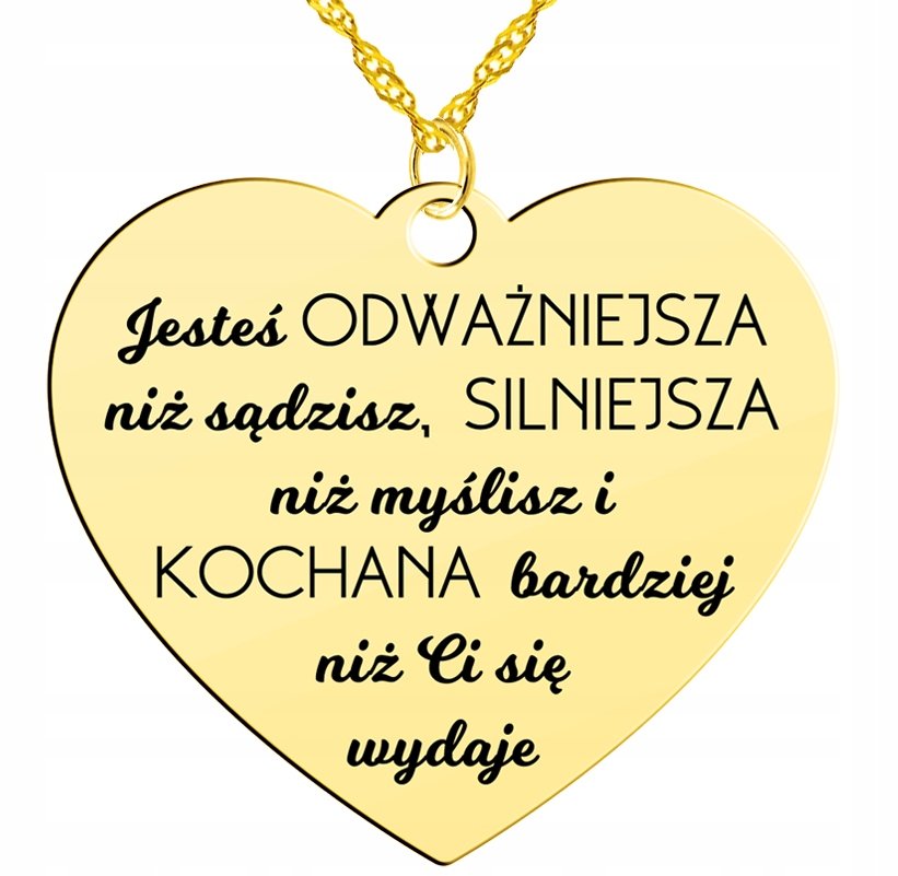 Złoty Naszyjnik 925 Serce na Dzień Kobiet dla Niej