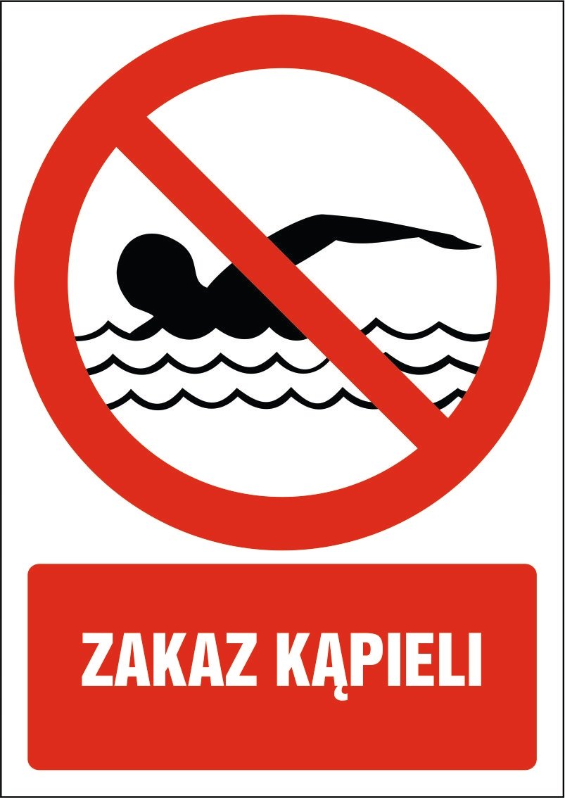 Tabliczka Zakaz kąpieli 30x42cm PCV 3mm