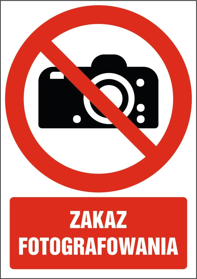 Naklejka Zakaz fotografowania 30x42cm