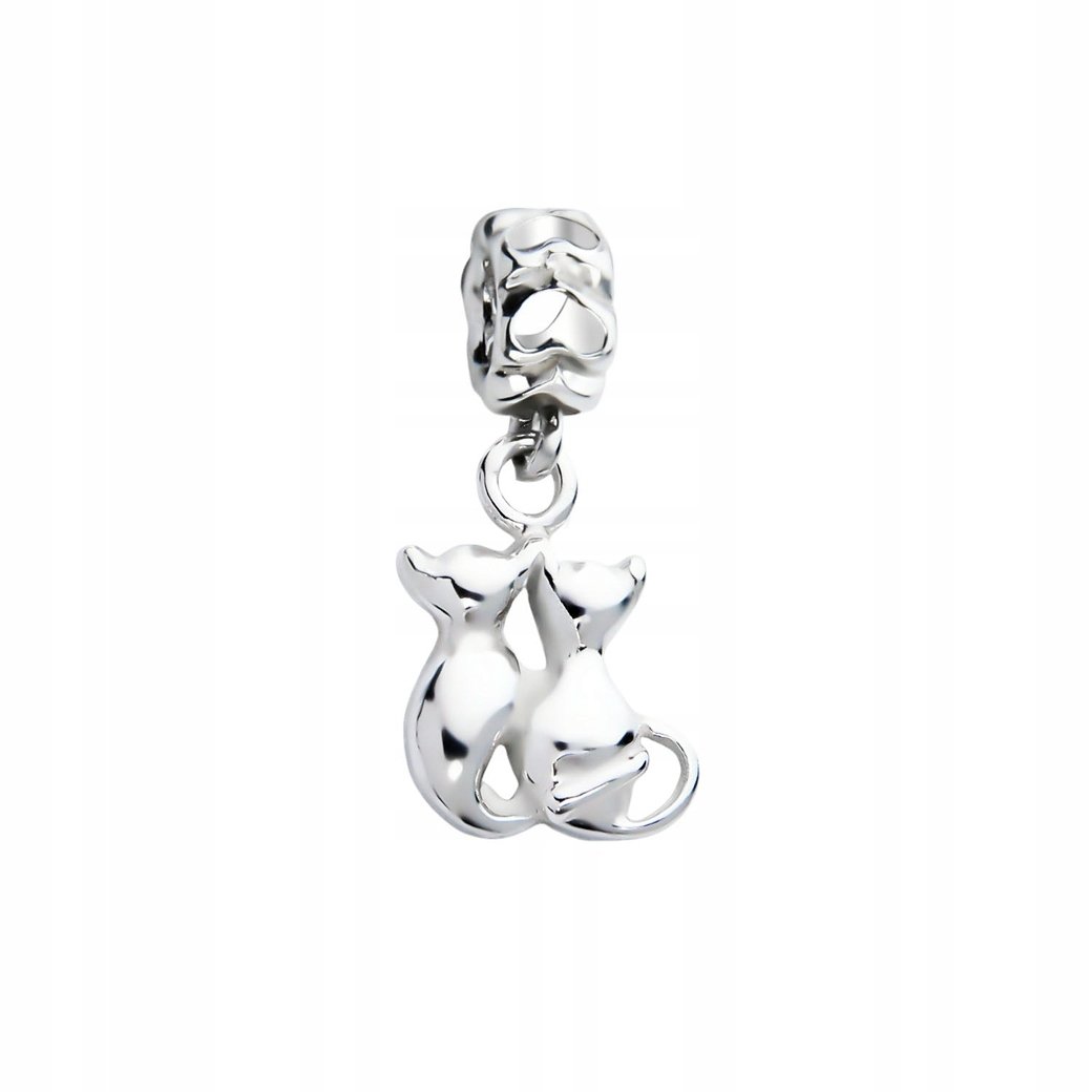SREBRNY CHARMS 925 KOTY KOTKI PARA KOTÓW SREBRO