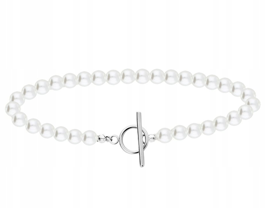 NASZYJNIK Z PEREŁKAMI ZAPIĘCIE OKRĄGŁE CHOKER 925