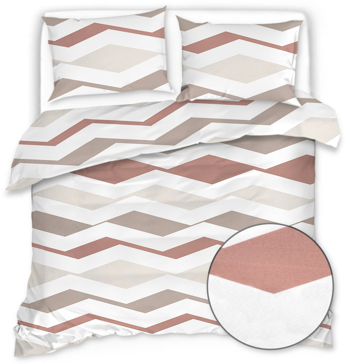 Pościel Z Mikrofibry Biało-Beżowa 160X200 20769