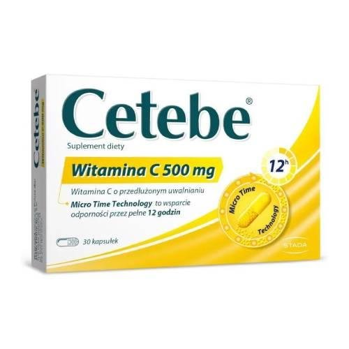 Suplement diety, CETEBE Witamina C 500mg, 30 kapsułek
