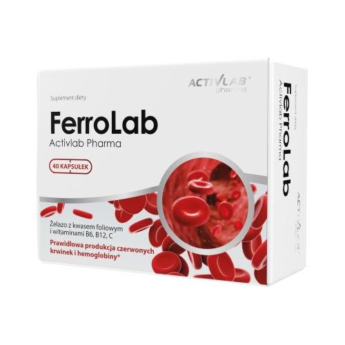 Suplement diety, ACTIVLAB PHARMA FerroLab, żelazo, 40 kapsułek