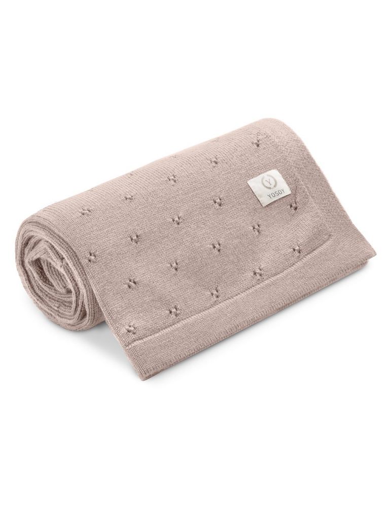 Yosoy Kocyk dziany 100% Merino Wool Jersey Cocoa milk