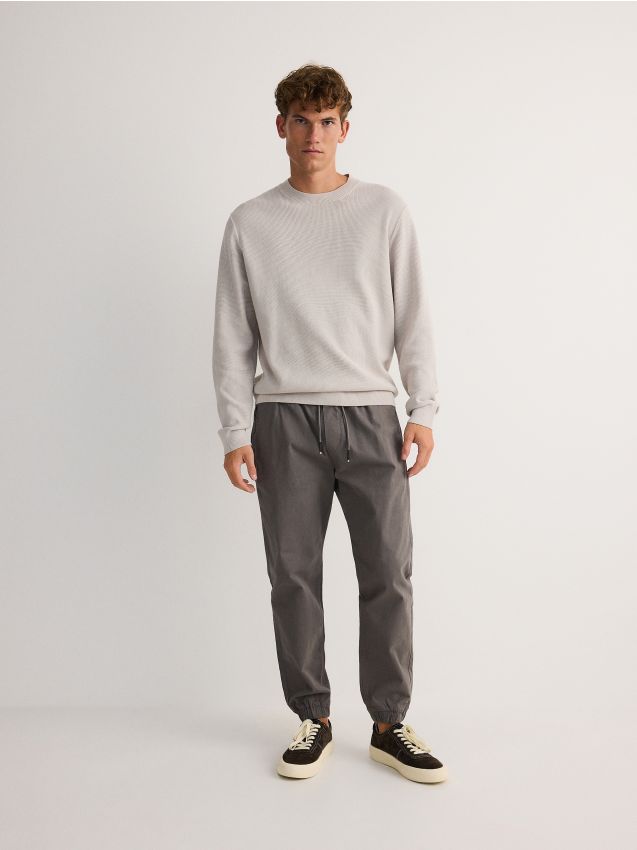 Reserved - Spodnie jogger slim - szary