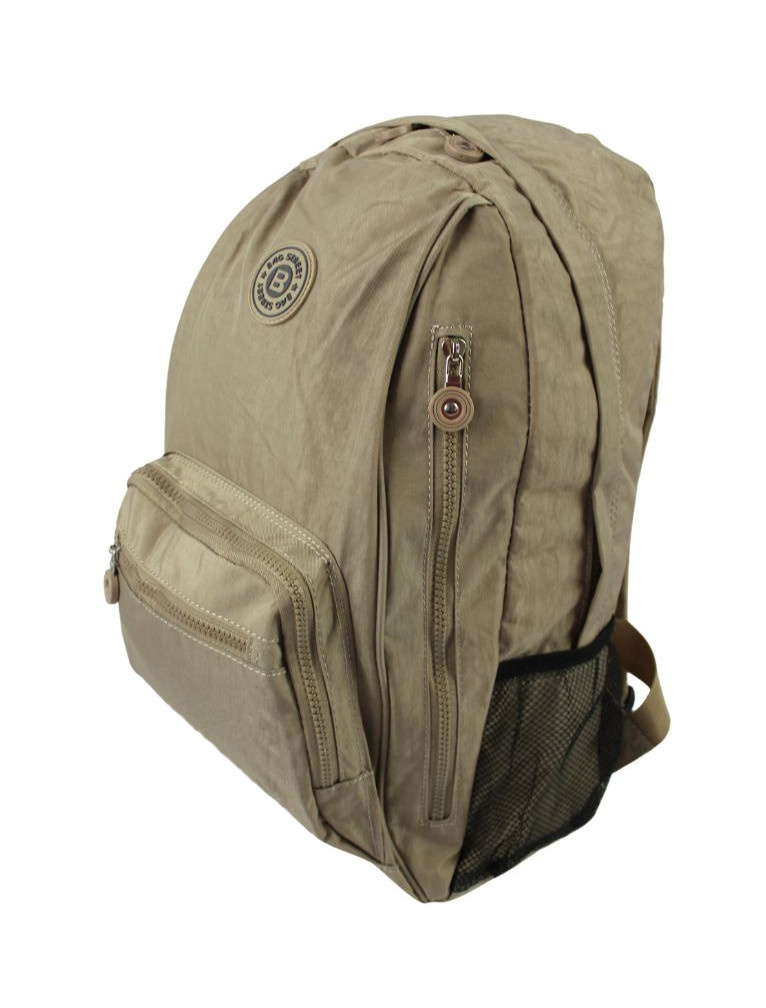 Praktyczny Plecak Materiałowy BAG STREET 2212 KAWA Z MLEKIEM  42 x 32 x 13cm