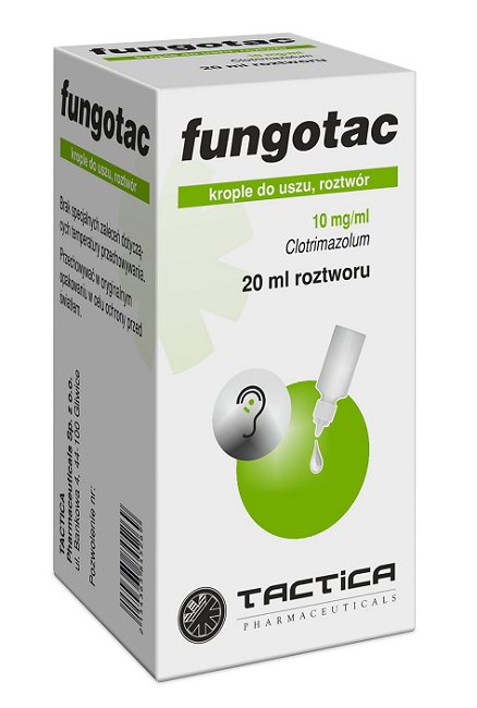TACTICA Fungotac 10 mg/ml krople do uszu 20 ml