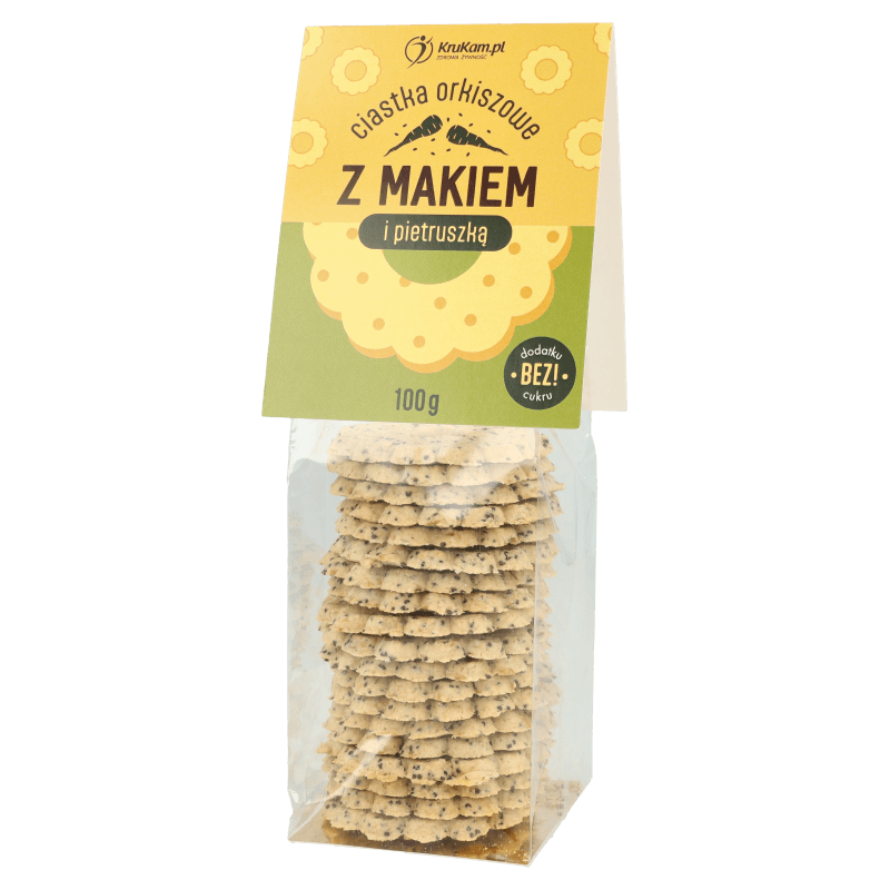 Ciasteczka orkiszowe z  makiem i pietruszką 100g