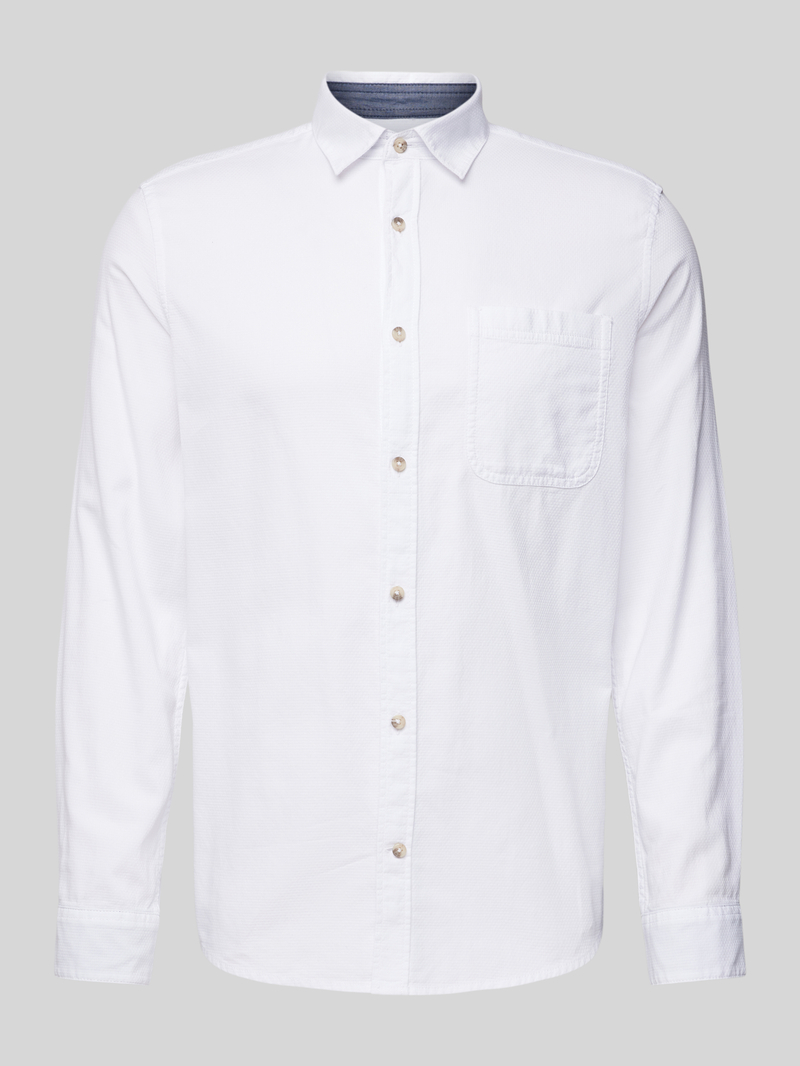 Koszula o kroju regular fit z czystej bawełny z fakturowanym wzorem