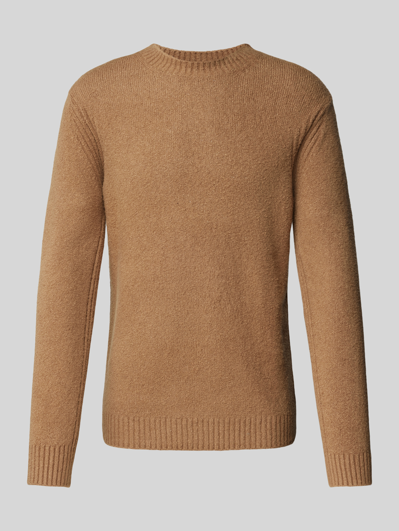 Sweter z dzianiny z okrągłym dekoltem model ‘ZAC’