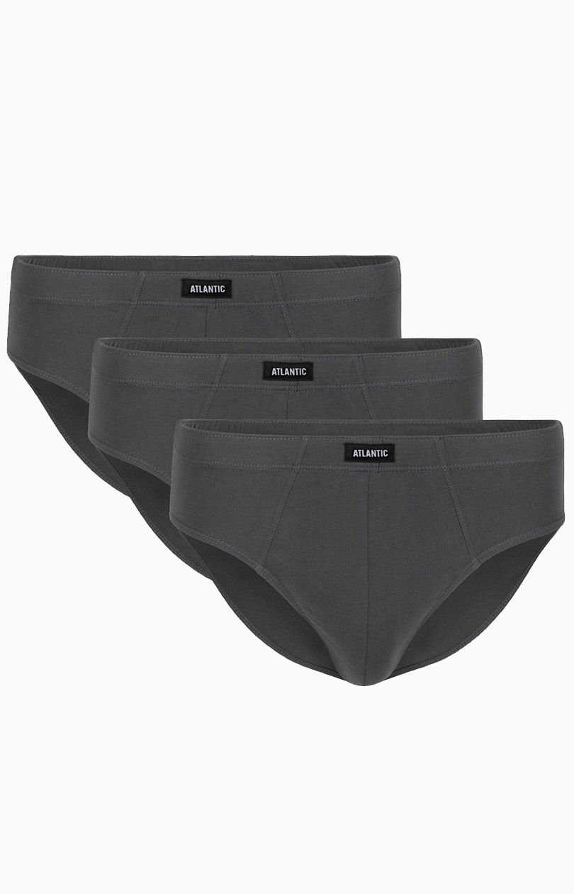 3-pack slipy męskie 3BMP-006-GRAFITOWY, Kolor grafitowy, Rozmiar XL, ATLANTIC - Intymna