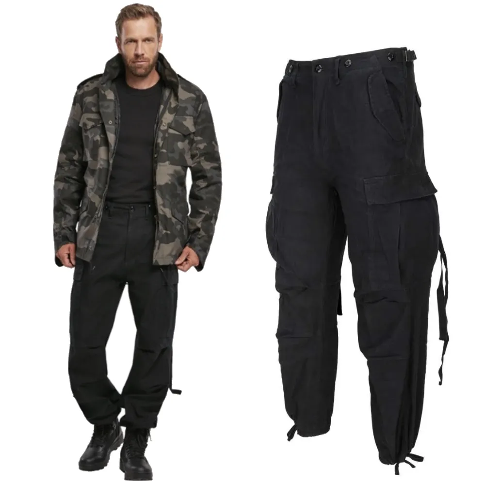 Spodnie Długie Męskie BRANDIT M65 Vintage - Czarne XXL