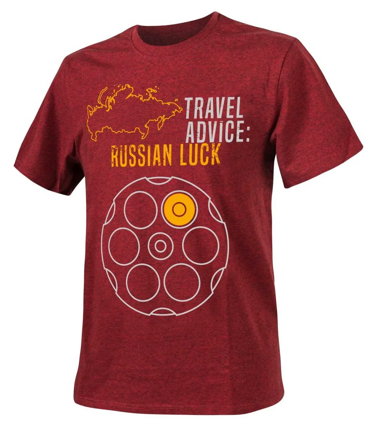 T-Shirt Helikon-Tex Rosyjska Ruletka - Travel Advice: Russian Luck - Bordowa