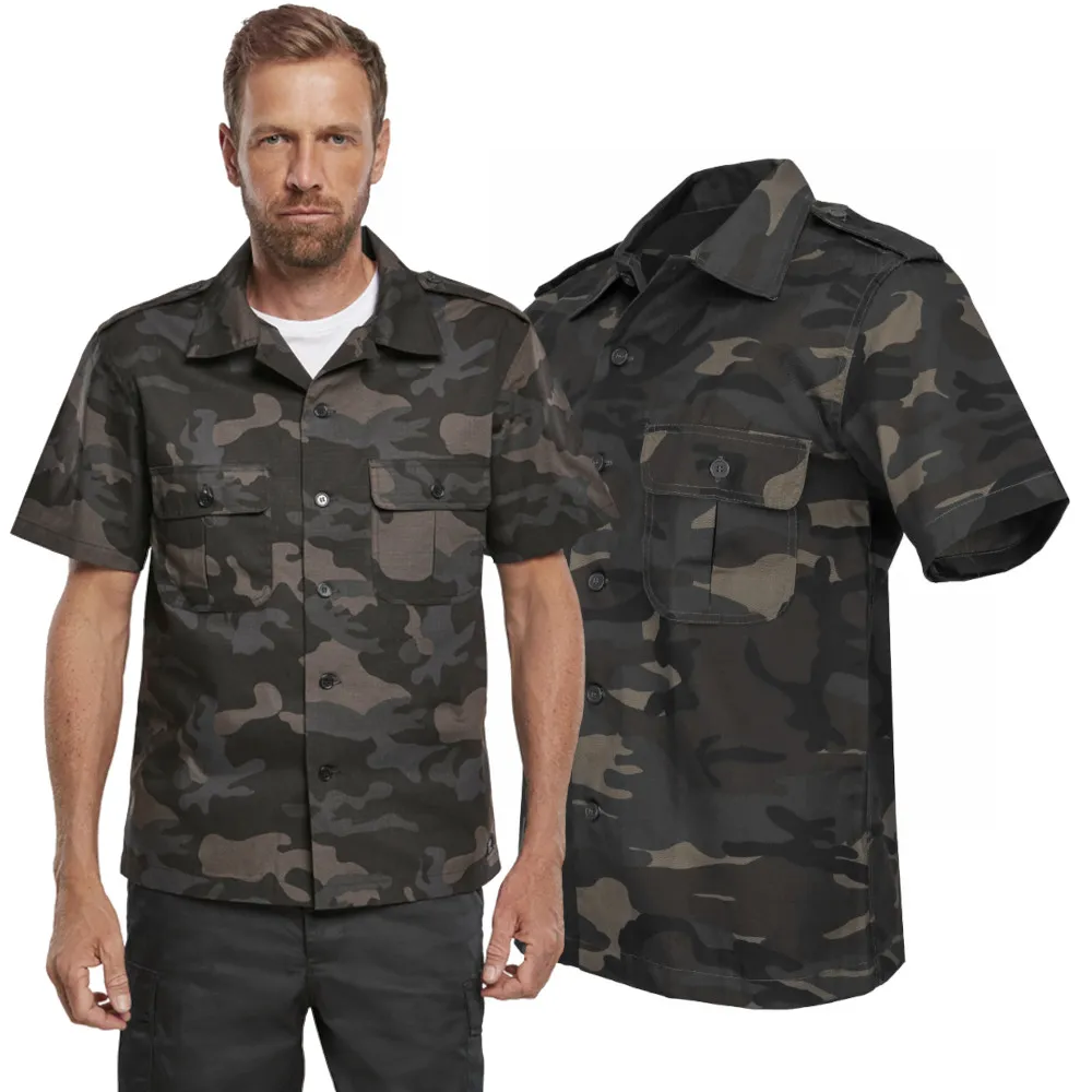 Koszula z krótkim rękawem BRANDIT US Hemd 1/2 Arm - Darkcamo L
