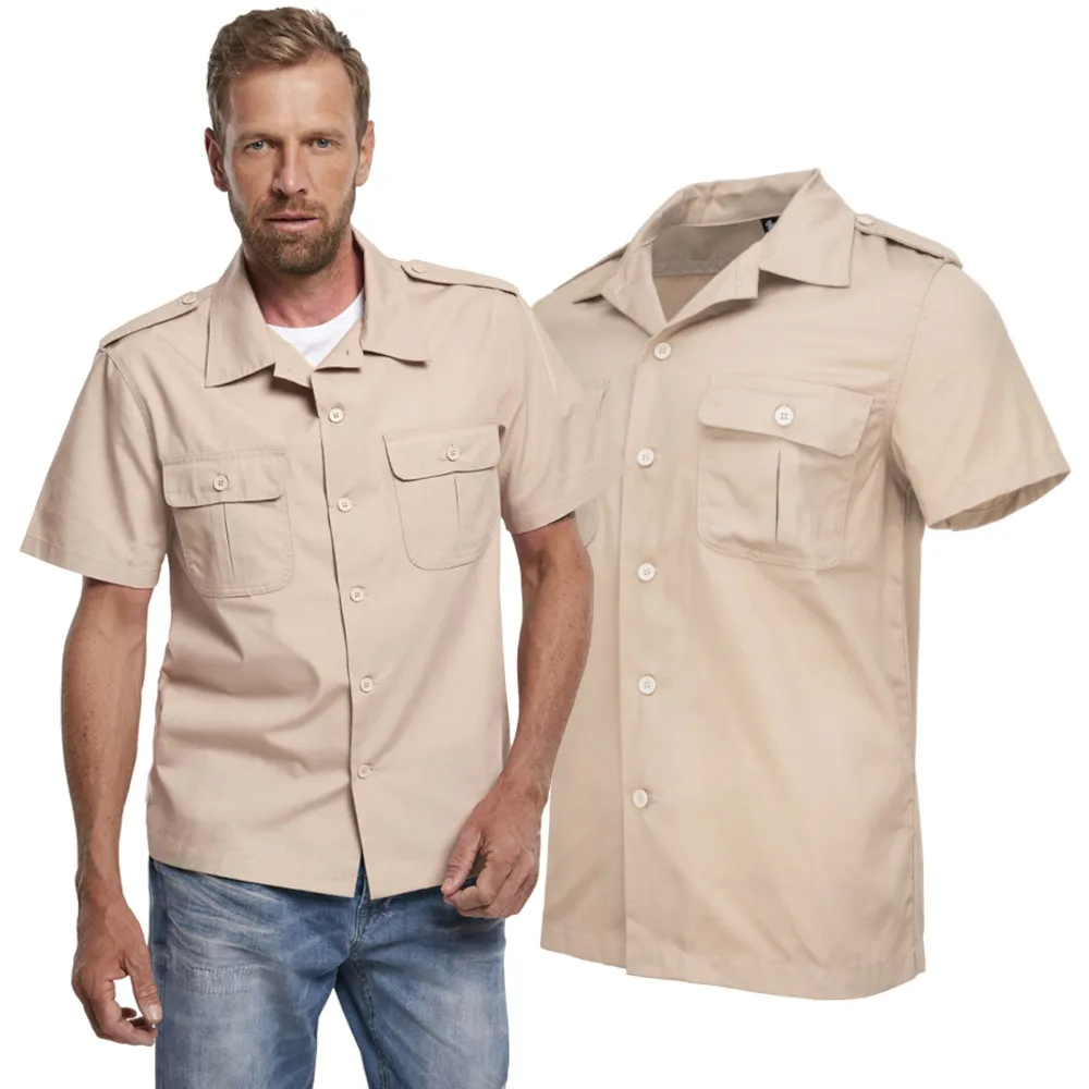 Koszula z krótkim rękawem BRANDIT US Hemd 1/2 Arm - Khaki  XXL