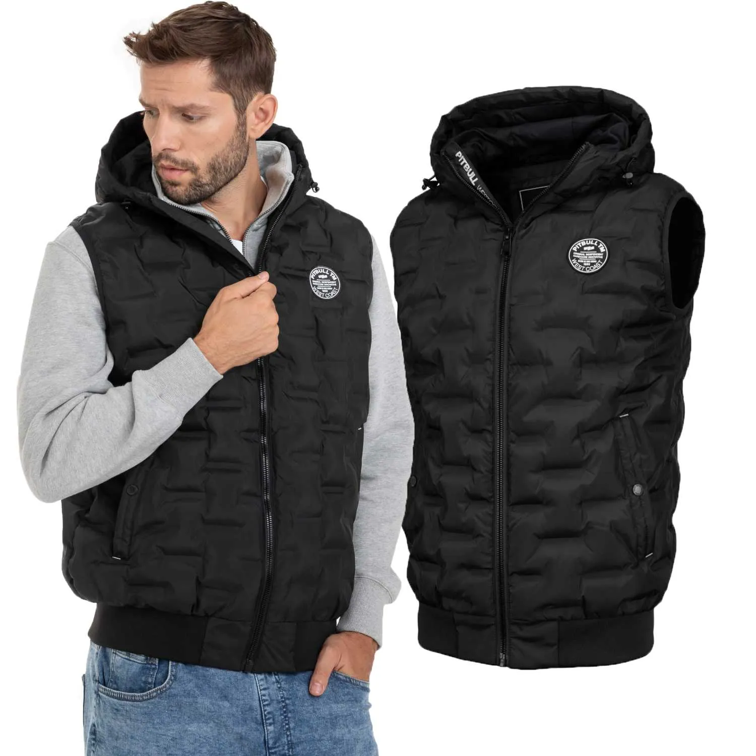 Kamizelka z kapturem Pit Bull Carver '24 - Czarna 3XL