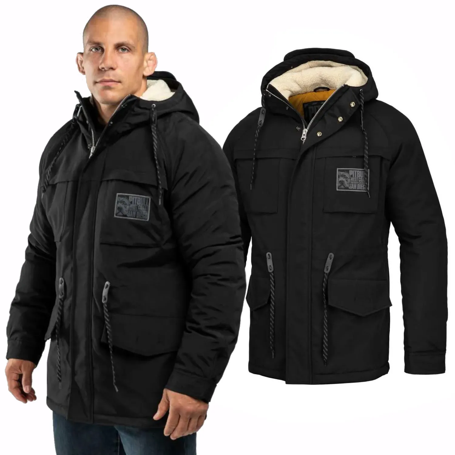 Zimowa Kurtka Parka z kapturem Pit Bull Gunner '24 - Czarna M