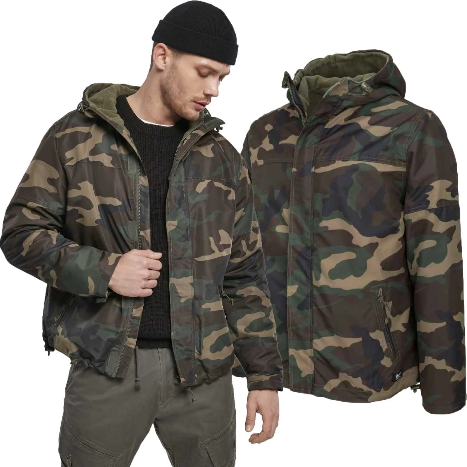 Kurtka BRANDIT Windbreaker Frontzip Woodland 7XL