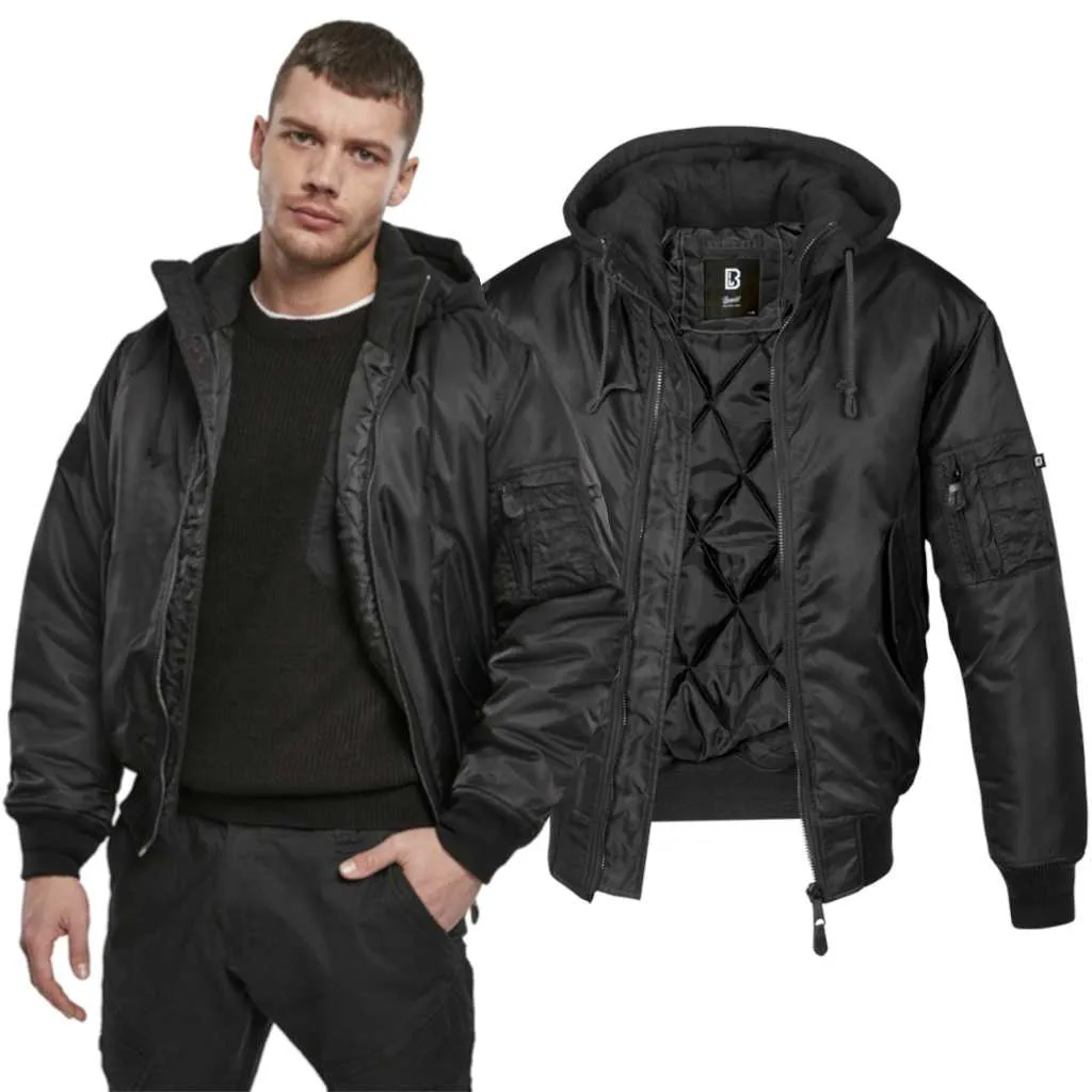 Kurtka BRANDIT MA1 z kapturem Black-Black  L