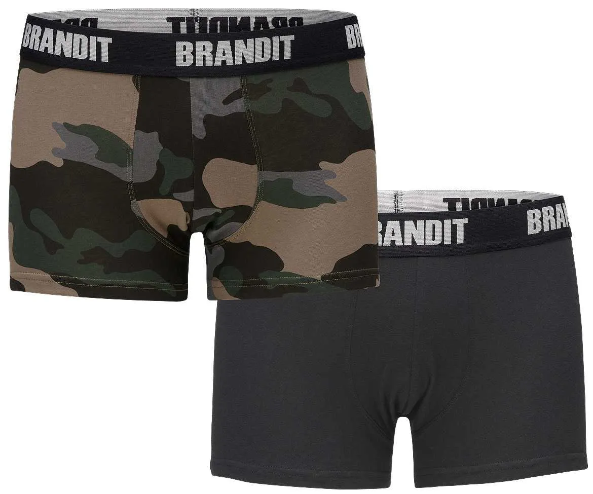 Bokserki Brandit Logo Darkcamo-Czarne XXL
