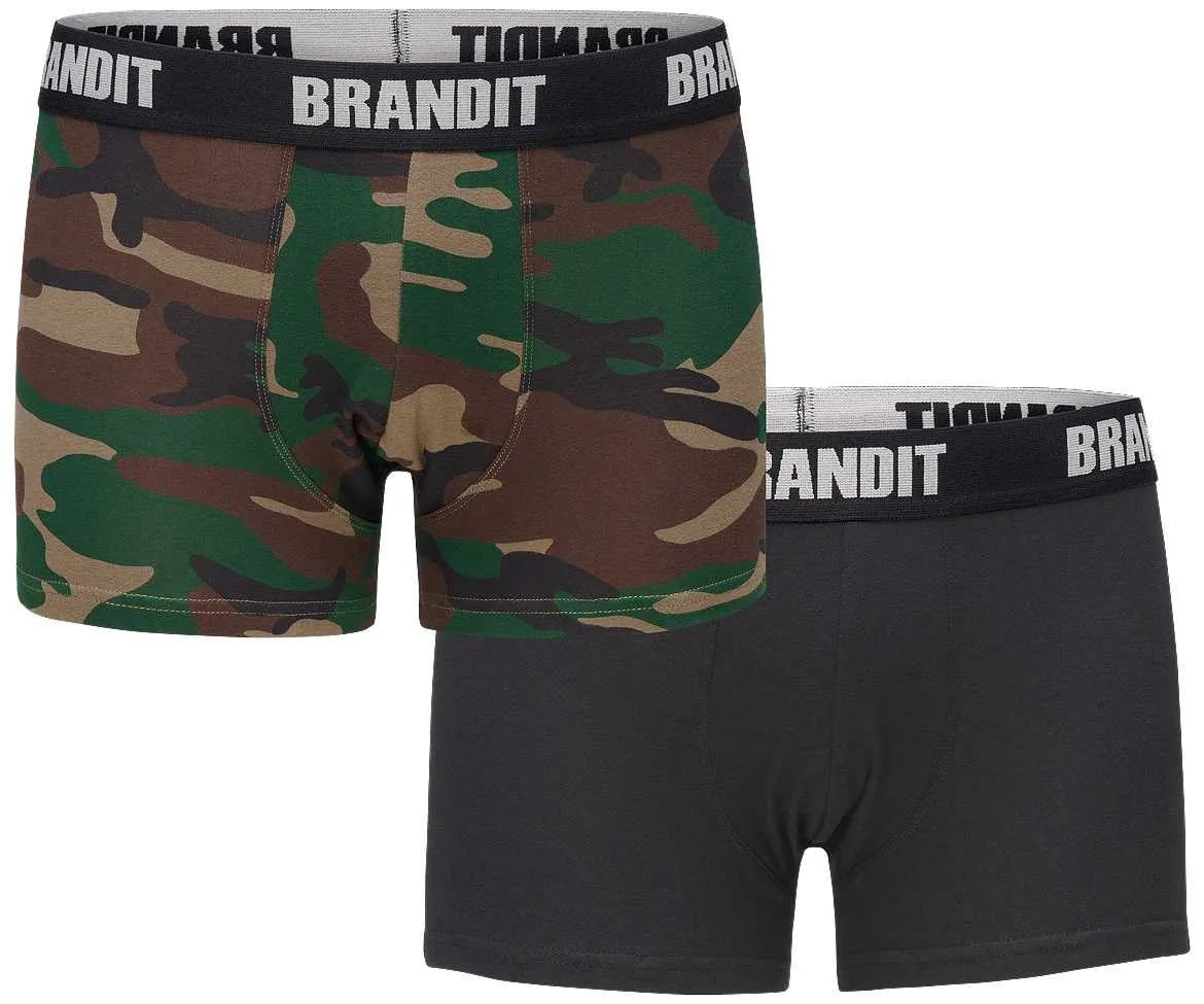 Bokserki Brandit Logo Woodland-Czarne XL
