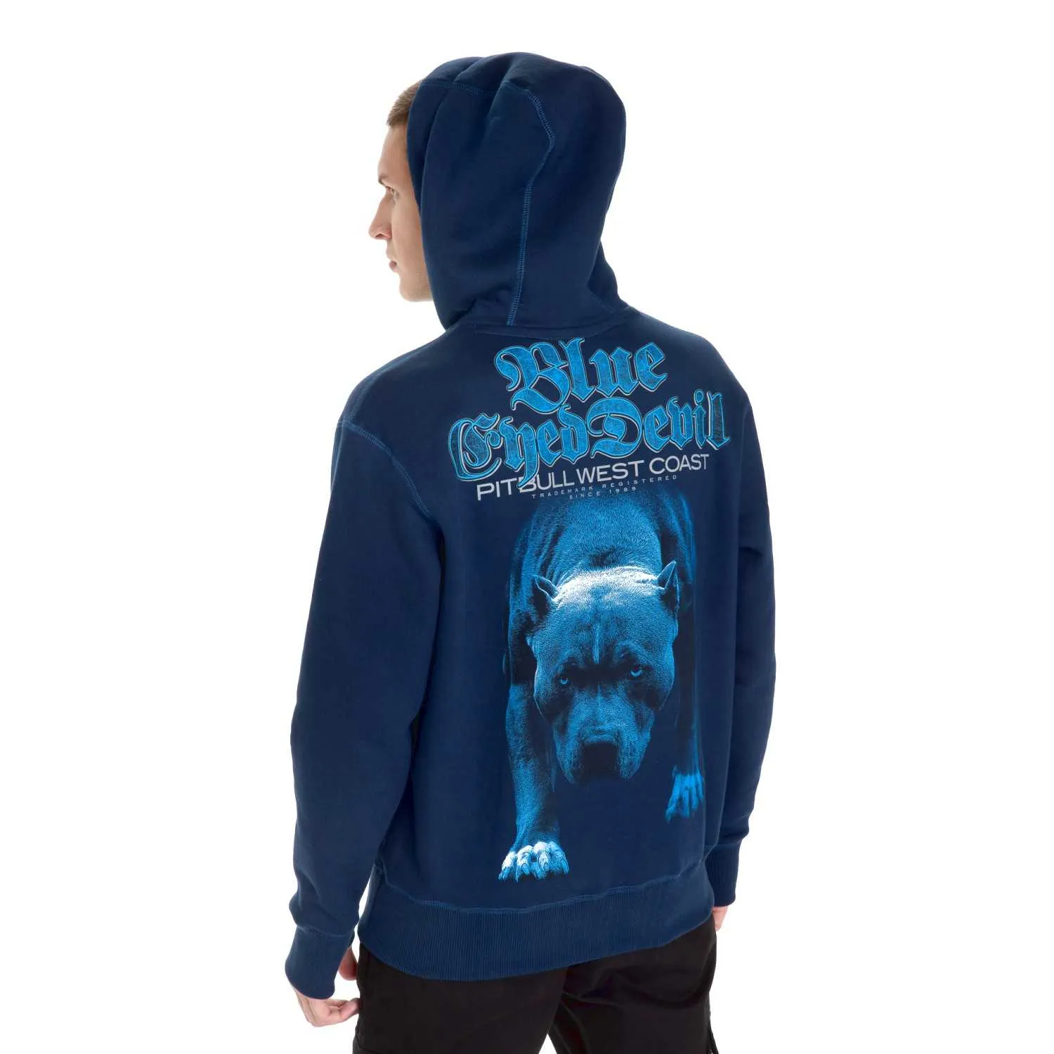Bluza z kapturem Pit Bull Blue Eyed Devil - Granatowa XXL