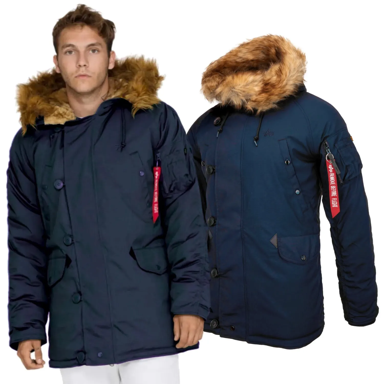 Kurtka z kapturem Alpha Industries Explorer 193128 07 - Granatowa S