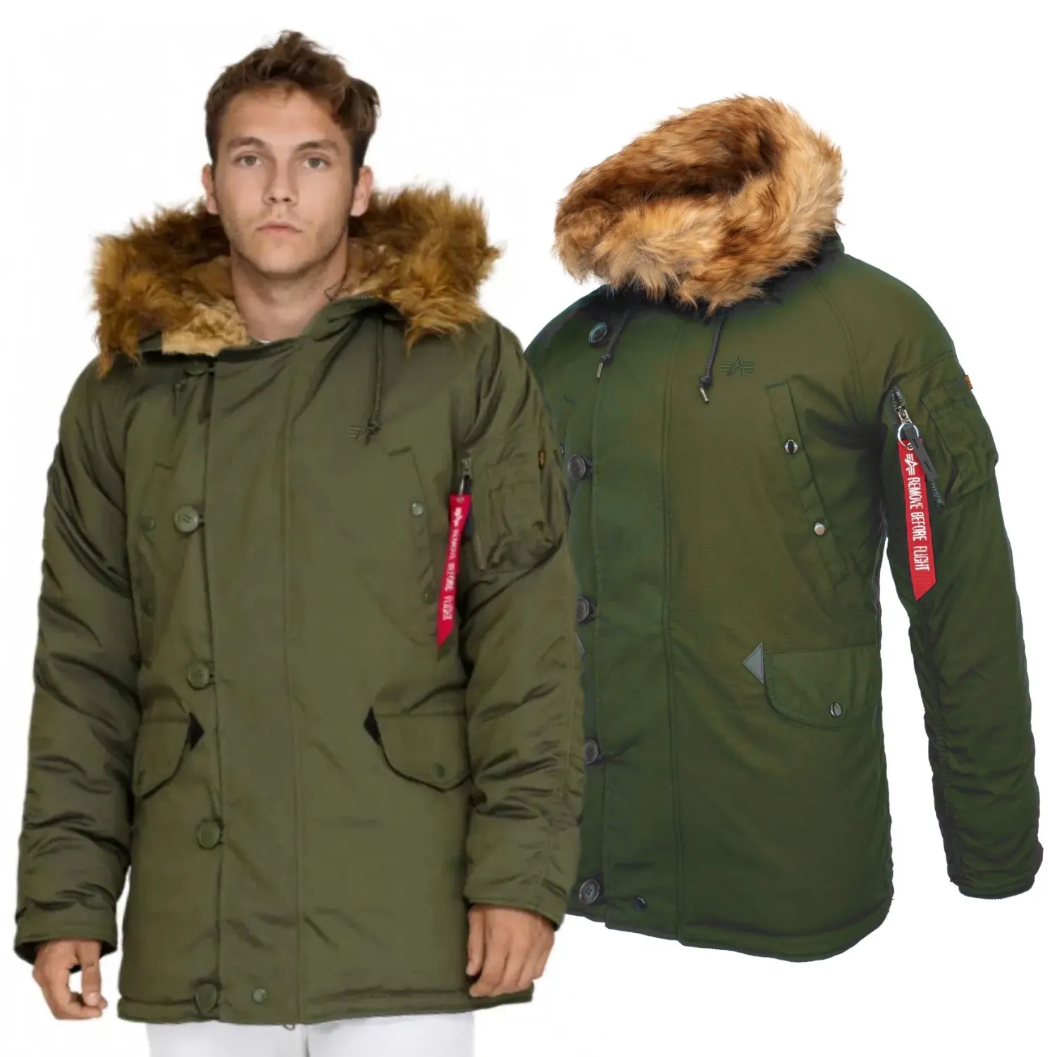 Kurtka z kapturem Alpha Industries Explorer 193128 257 - Ciemnozielona 3XL