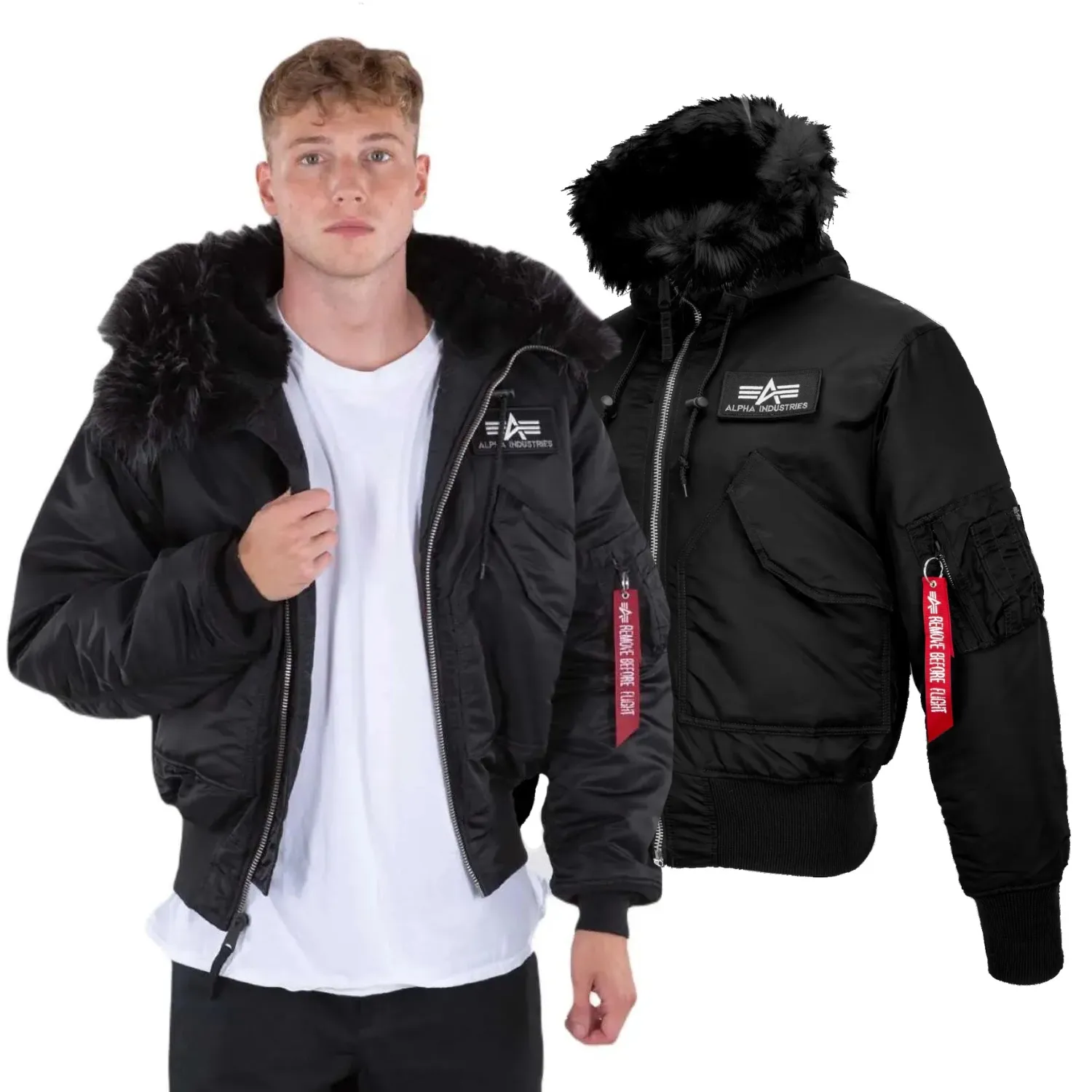 Kurtka z kapturem Alpha Industries MA-1 45P Custom 113145 515 - Czarna S