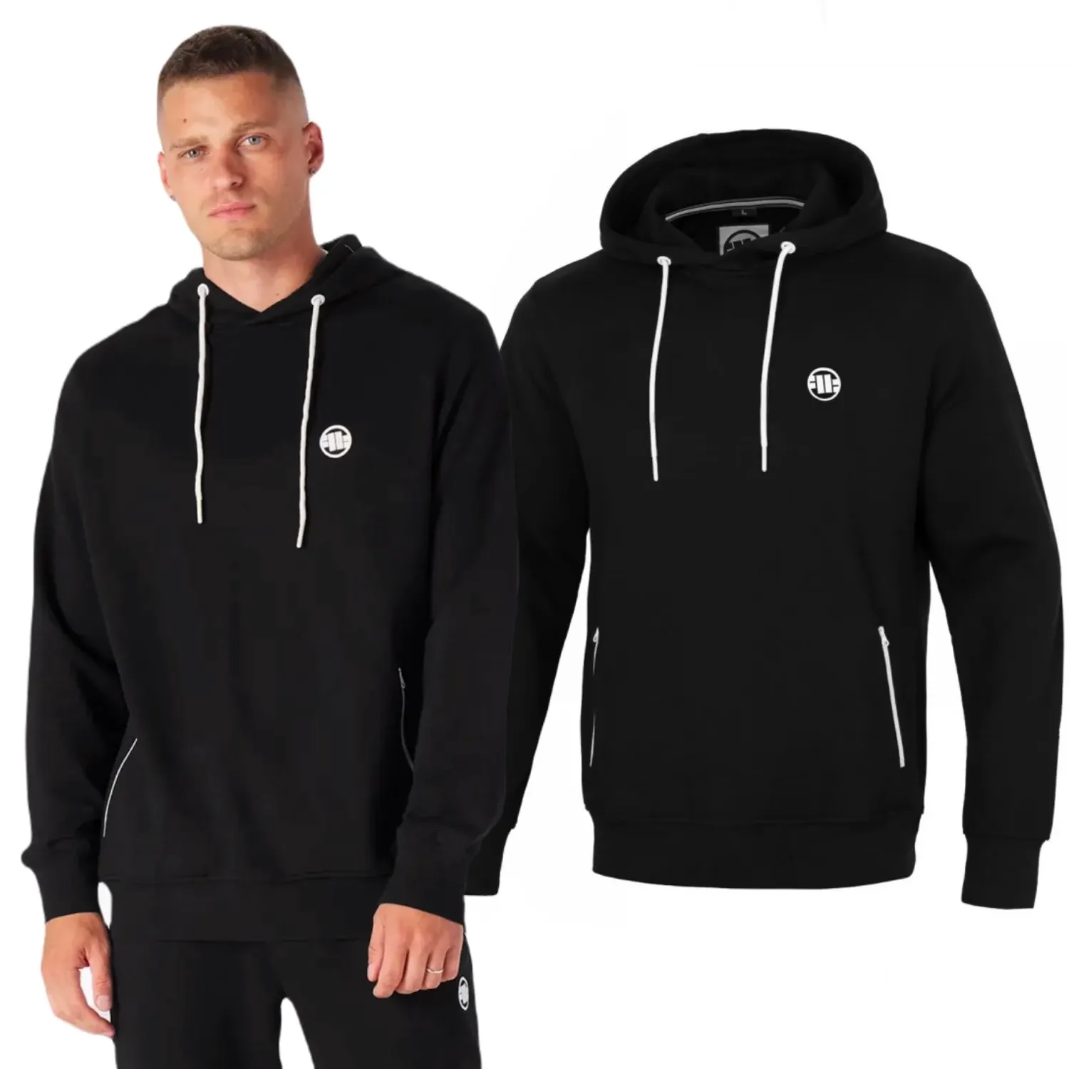 Bluza z kapturem Pit Bull Cotton Terry Small Logo - Czarna XL