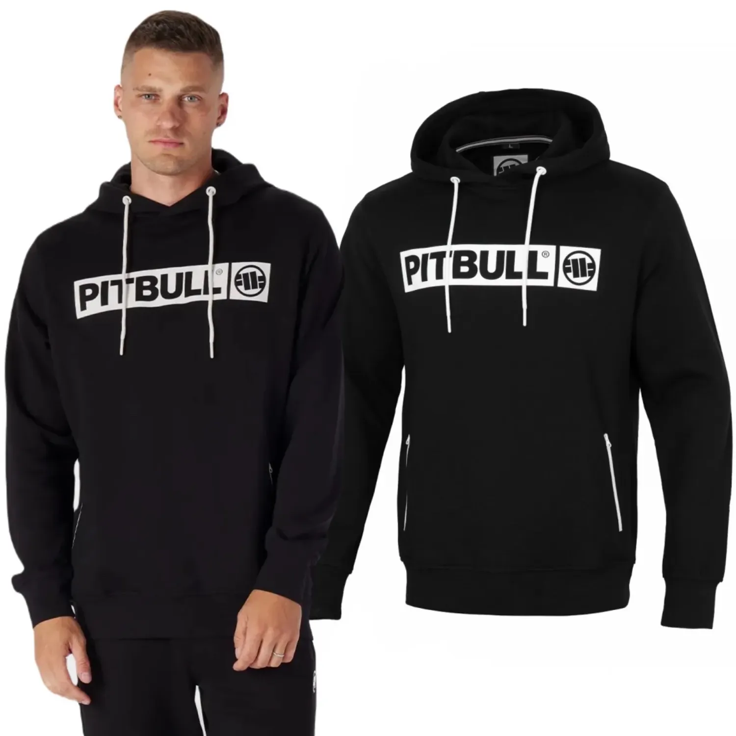 Bluza z kapturem Pit Bull Cotton Terry Hilltop '23 - Czarna