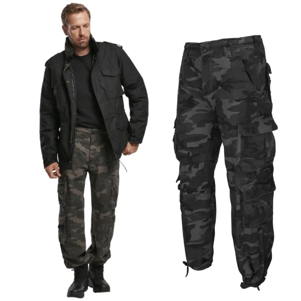 Spodnie Długie Męskie BRANDIT Pure Vintage - Black Camo  S
