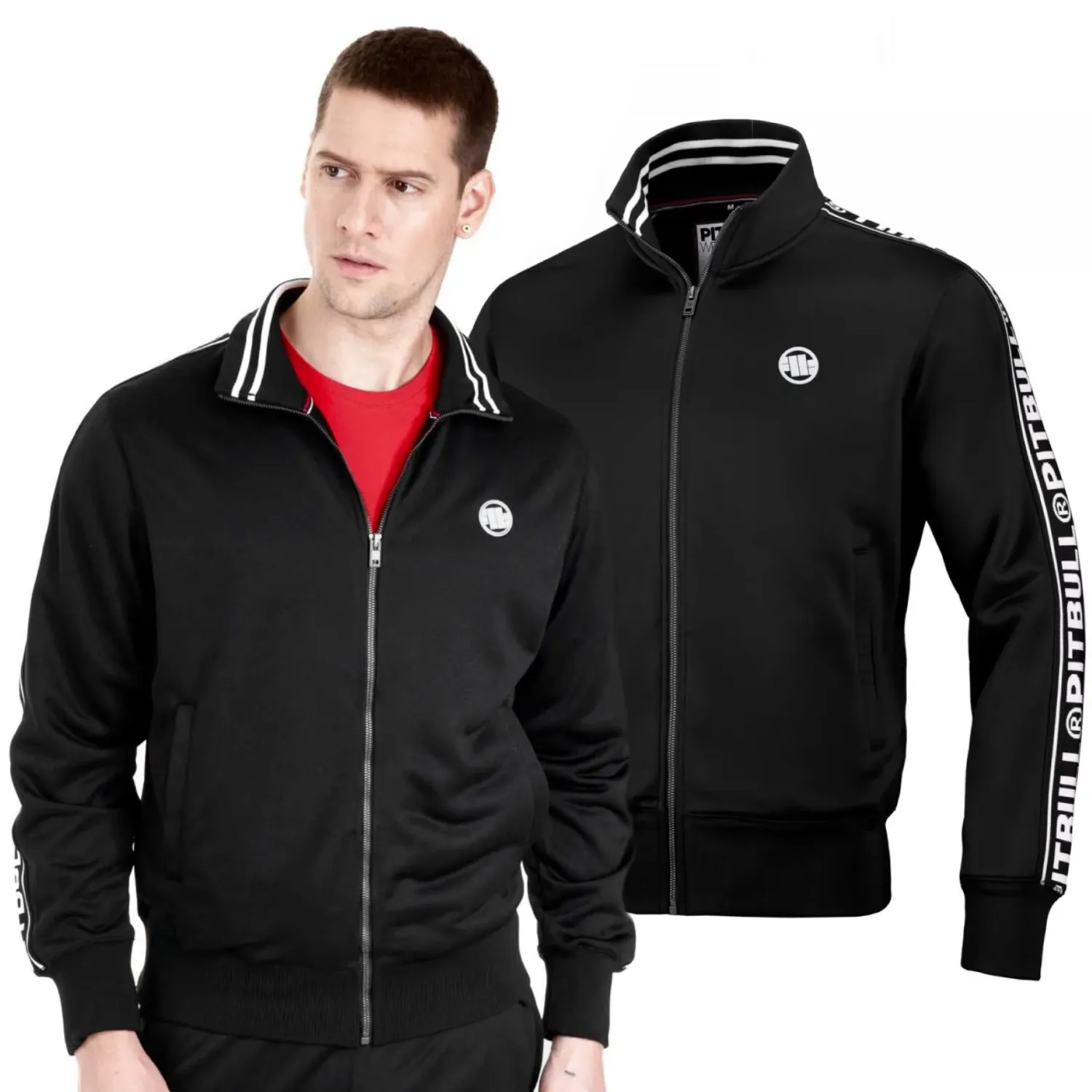 Bluza rozpinana Pit Bull Oldschool Polly-Terry Tape Logo '24 - Czarna M