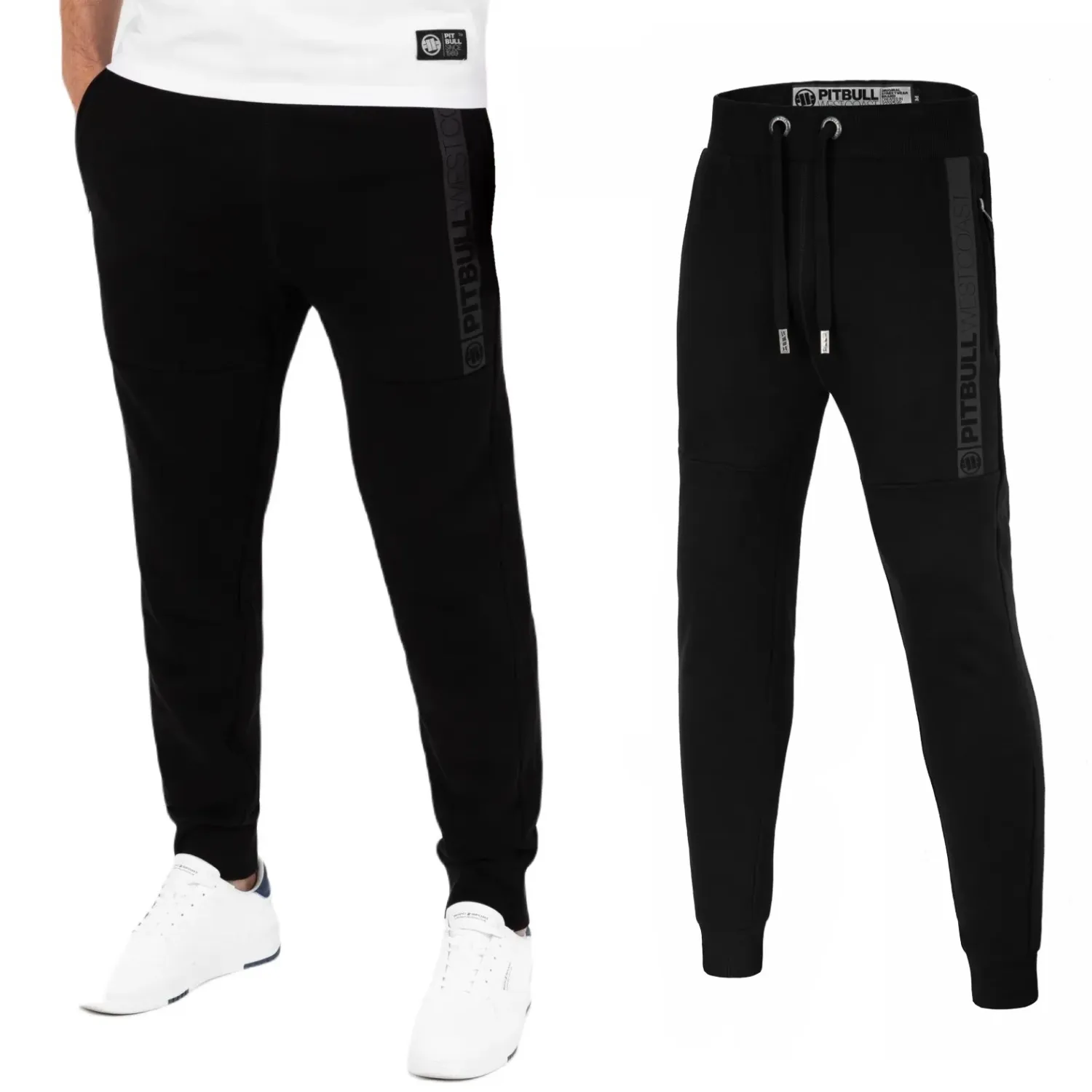 Spodnie dresowe Pit Bull New Brushed Fleece Group New Hilltop '24 - Czarne 3XL