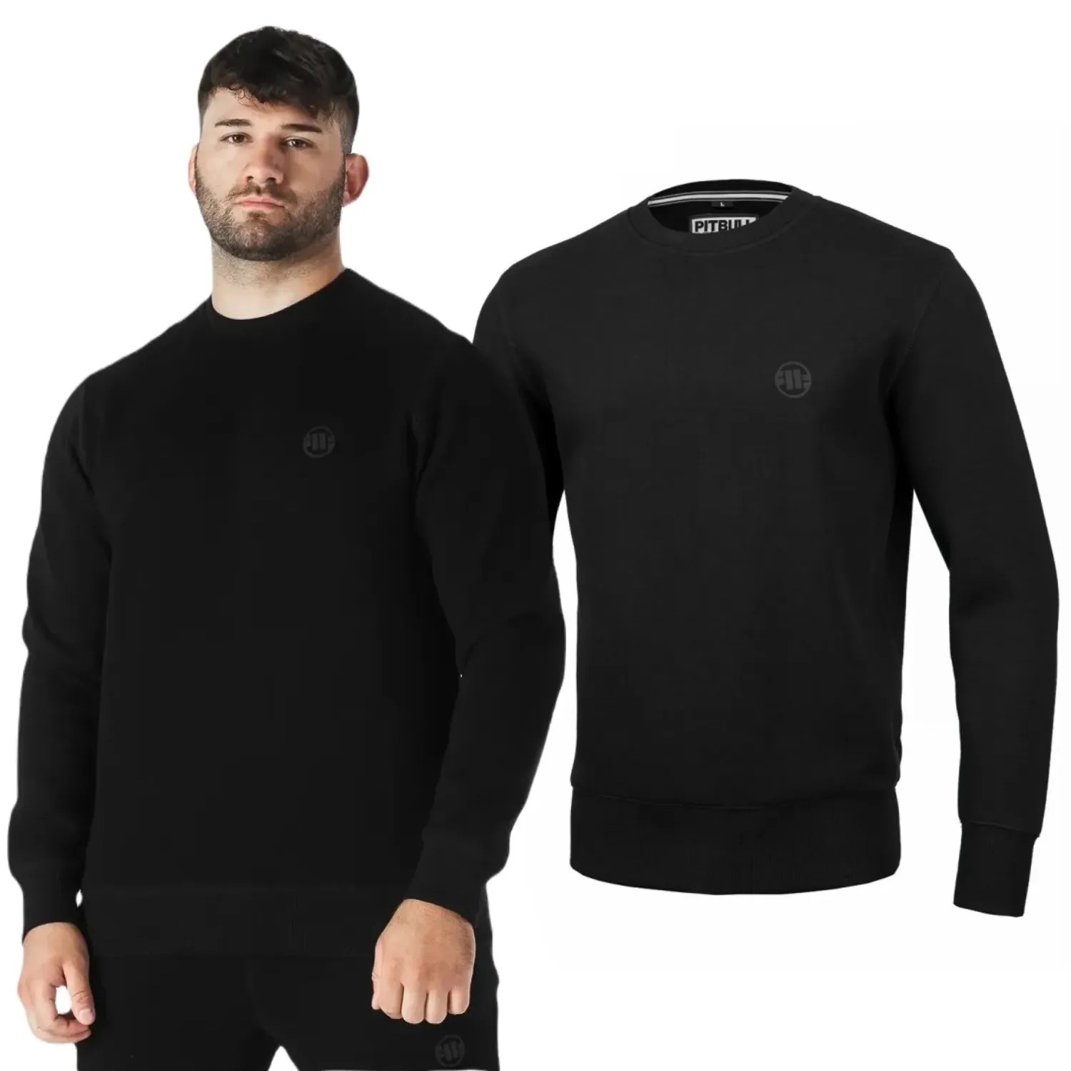 Bluza Pit Bull Premium Pique Interlock Small Logo - Czarna 3XL